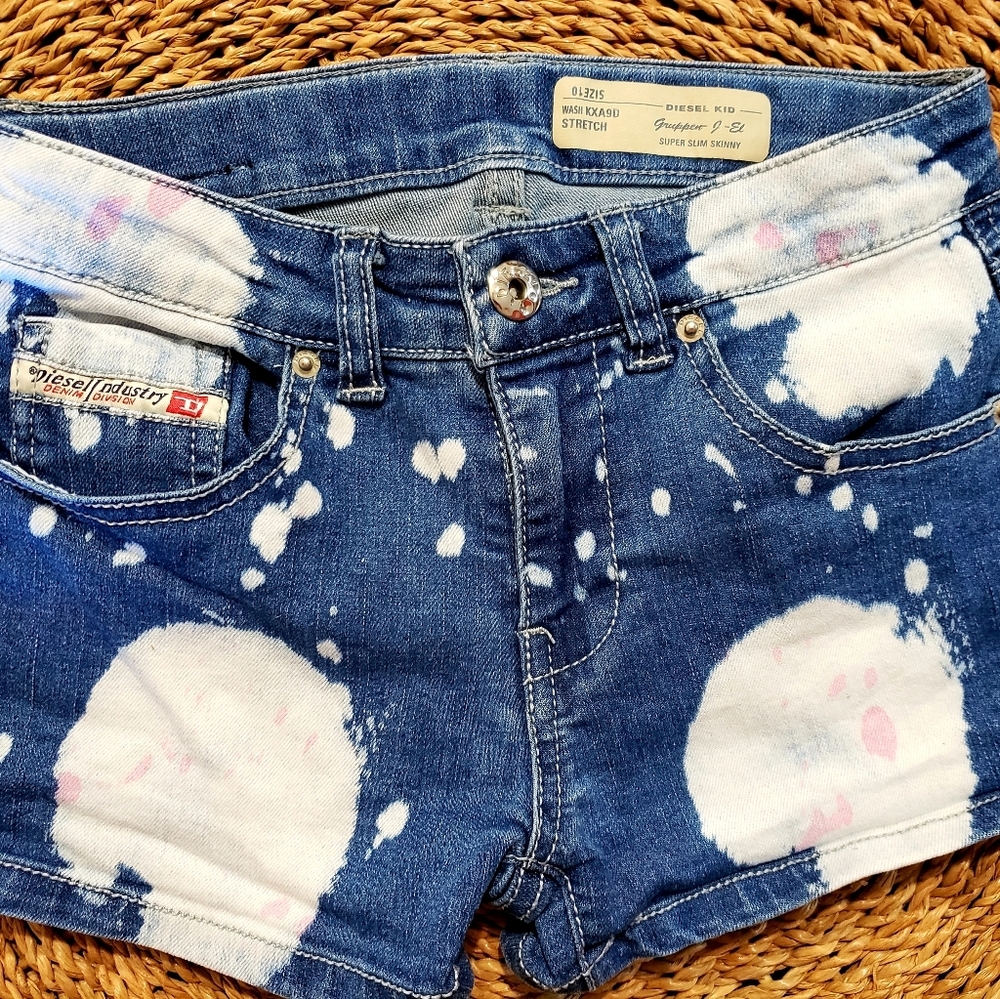 Diesel kid super slim skinny stretch shorts